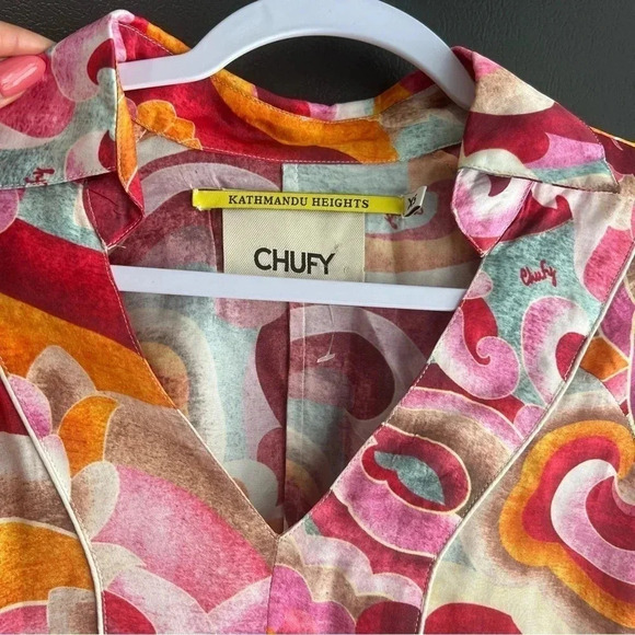 CHUFY Fuli Blouse Hem Orange Oversized Fit Size XS - Picture 5 of 9